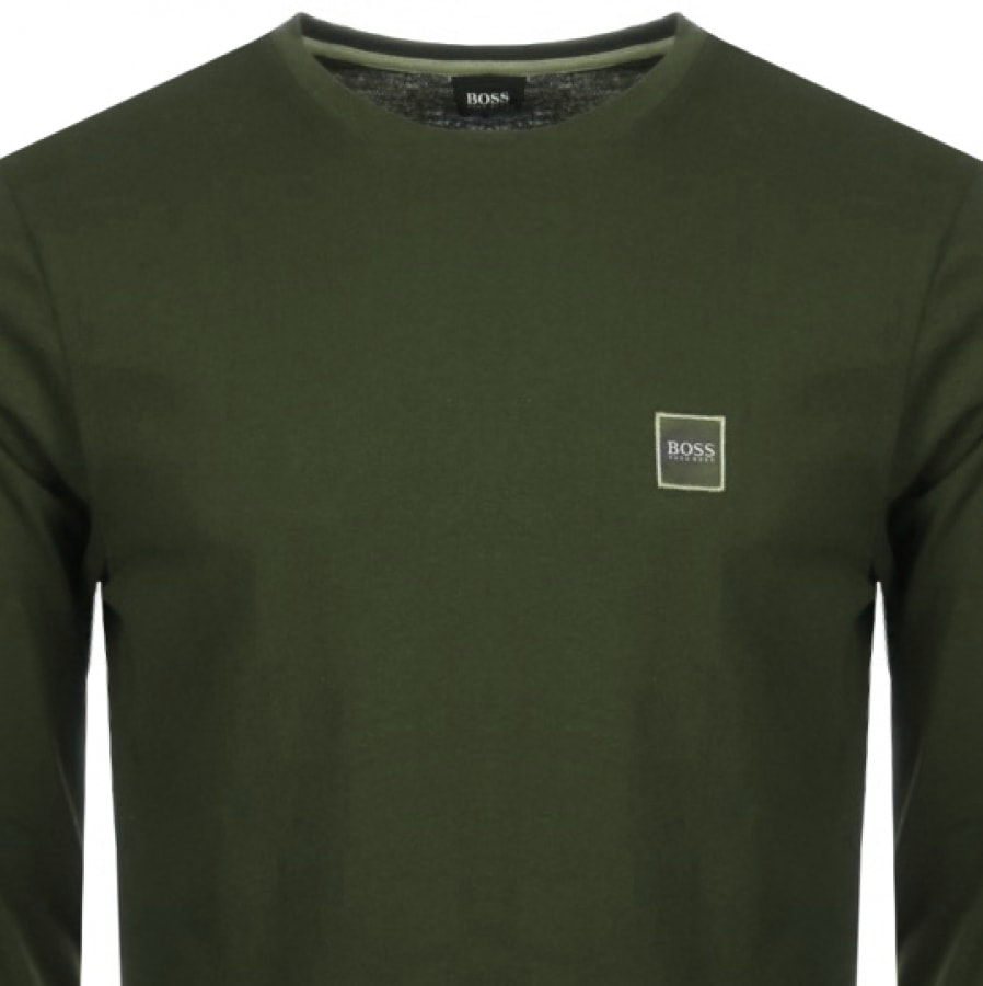 Alternative Image for ProductBOSS Casual Tacks Long Sleeved T Shirt Khaki2